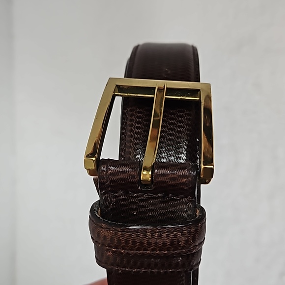 Trafaligar | Men's Embossed Brown Italian Calfskin Leather Belt Sz 36 - Picture 3 of 10